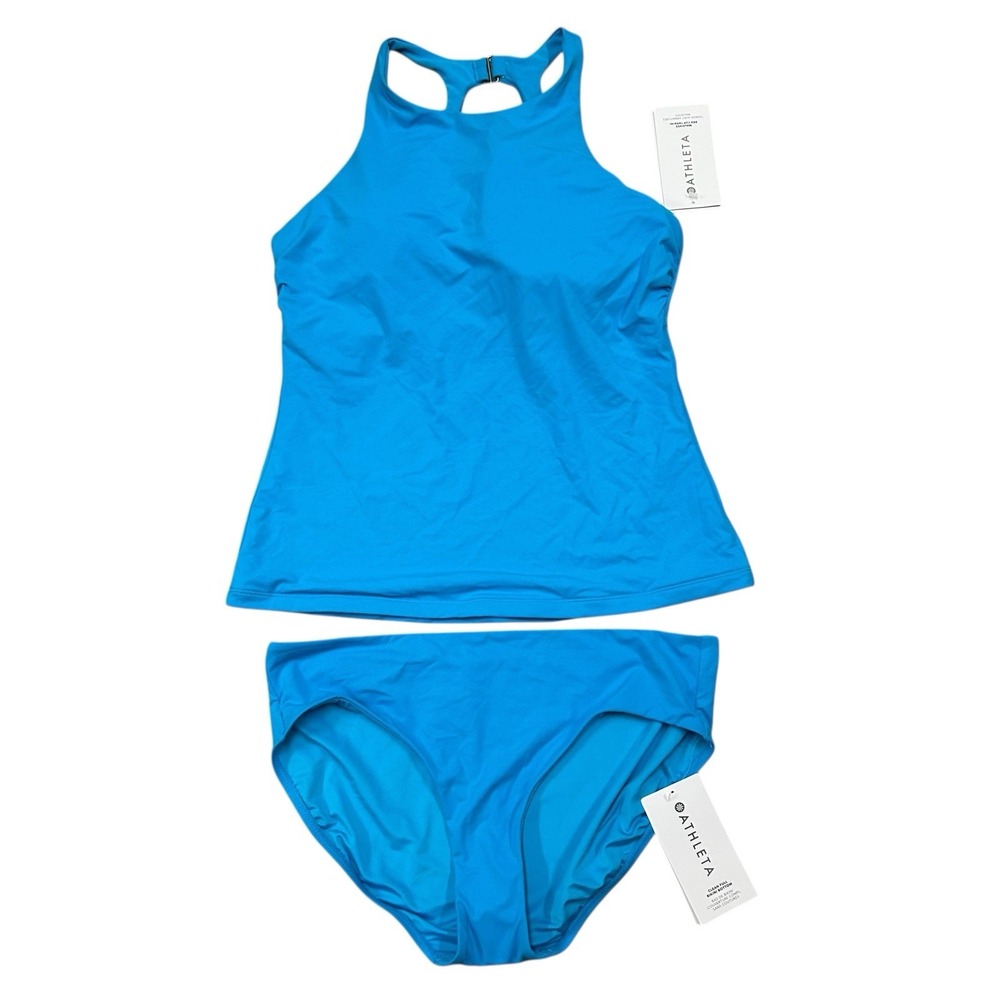 Athleta Bikini Set Womens 38B/C Maldives Tankini Full Bikini Bottom Large New